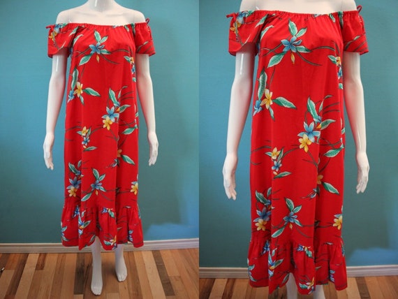 red muumuu dress