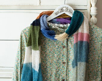 Colorful Scarf / Light Weight Scarf / Wool Scarf