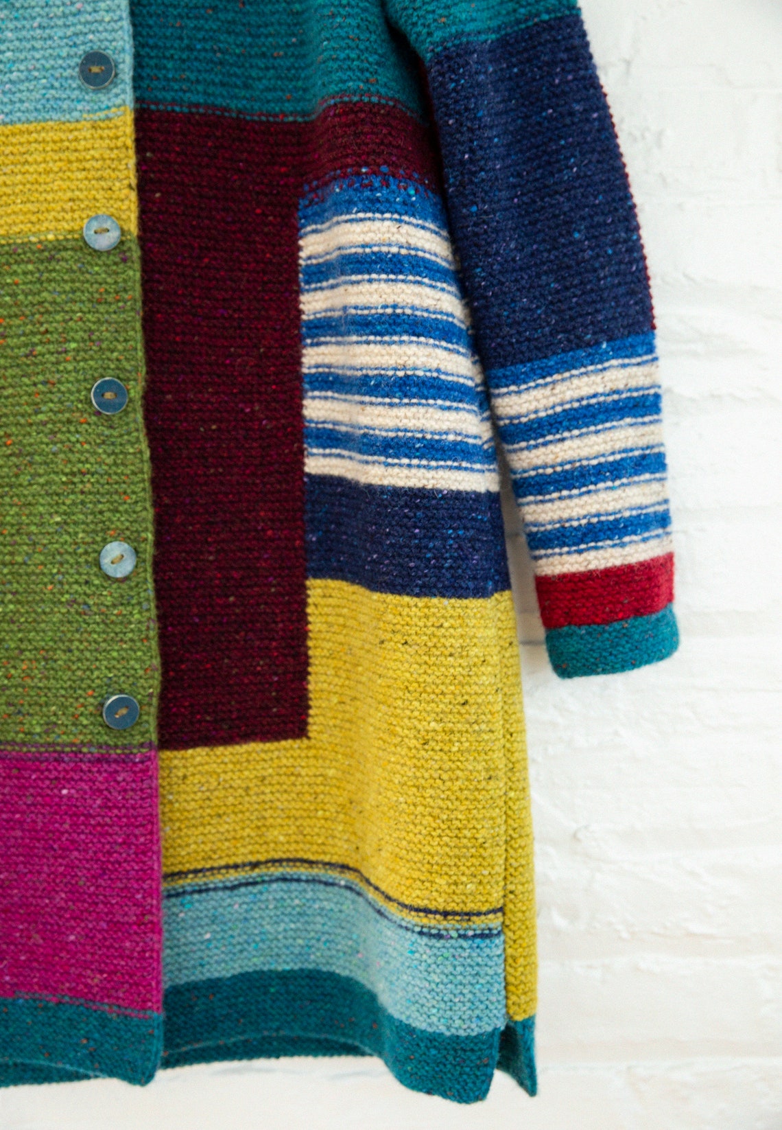Handmade Knit Coat color Geometry / Handmade - Etsy