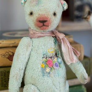 Vintage Teddy/Turquoise Teddy Bear image 3