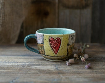Ceramic Mug "Heart" / Pottery Mug / Ceramic Cup