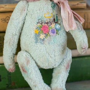 Vintage Teddy/Turquoise Teddy Bear image 4