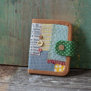 Carteira Patchwork "Rústica" / Carteira Feita à Mão / Carteira de Algodão