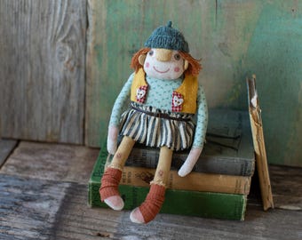 Hippie Girl/Art Doll/Textile Doll
