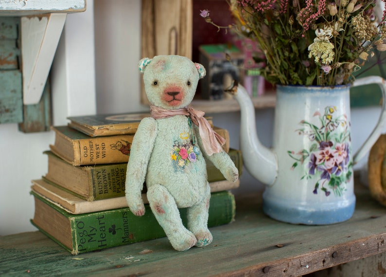 Vintage Teddy/Turquoise Teddy Bear image 1