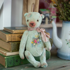 Vintage Teddy/Turquoise Teddy Bear image 7