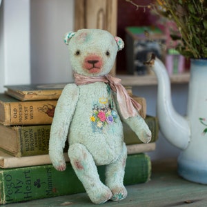 Vintage Teddy/Turquoise Teddy Bear image 2