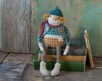 Romantic Boy / Art Doll / Textile Doll