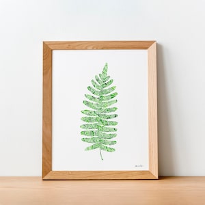 Fern Print | Geometric Botanical Print | Fern Watercolor Print | Plant Lover Gift