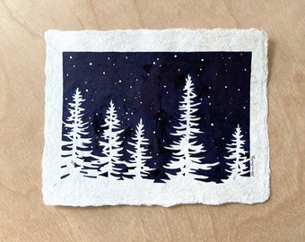 Night in the Forest No. 8 | Original Watercolor Painting