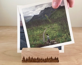 Maple with Woodburned Trees Photoholder | Spring 2024