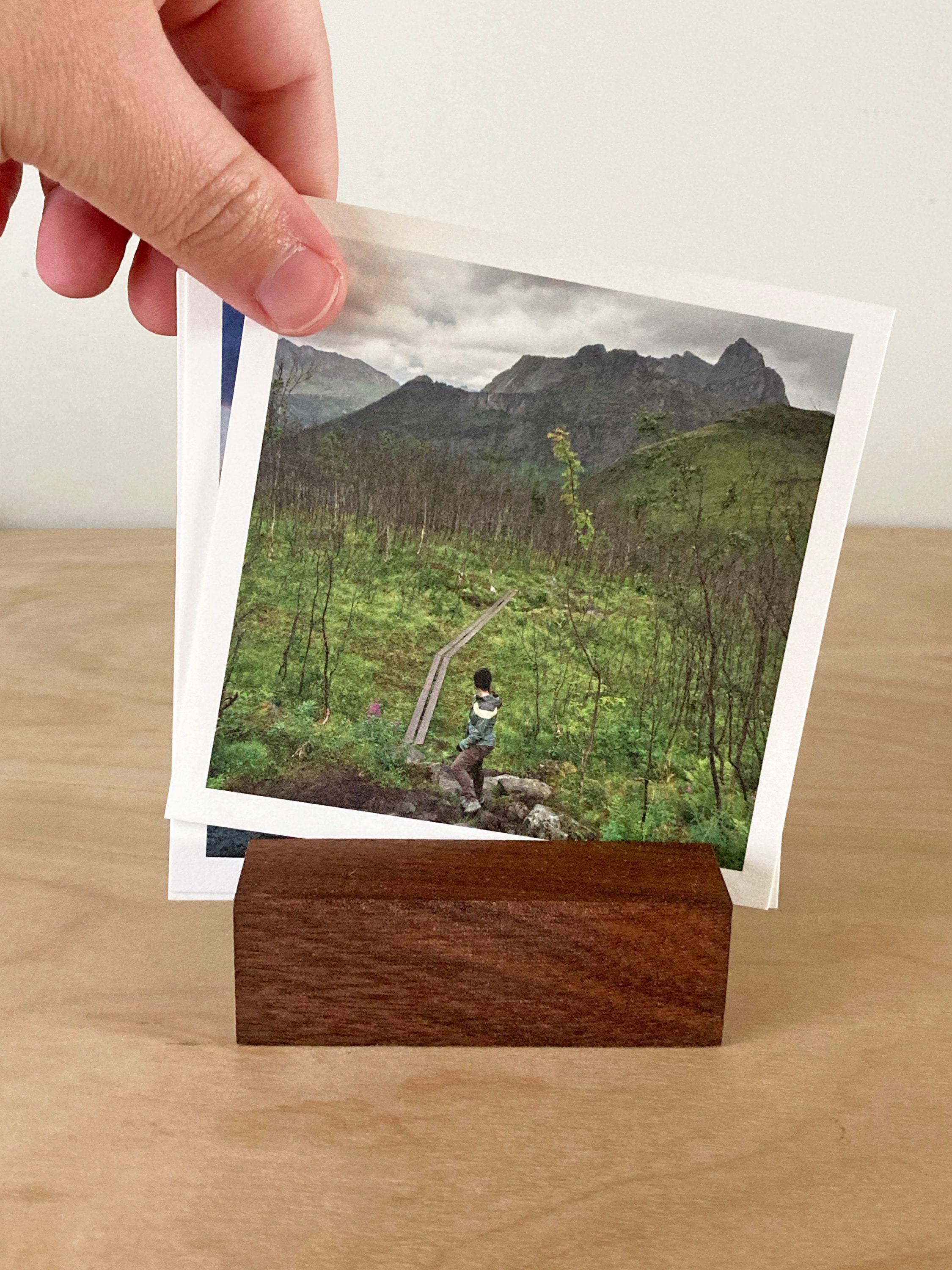 Wood Print Holder Walnut Wood Modern Instax Holder Small Etsy