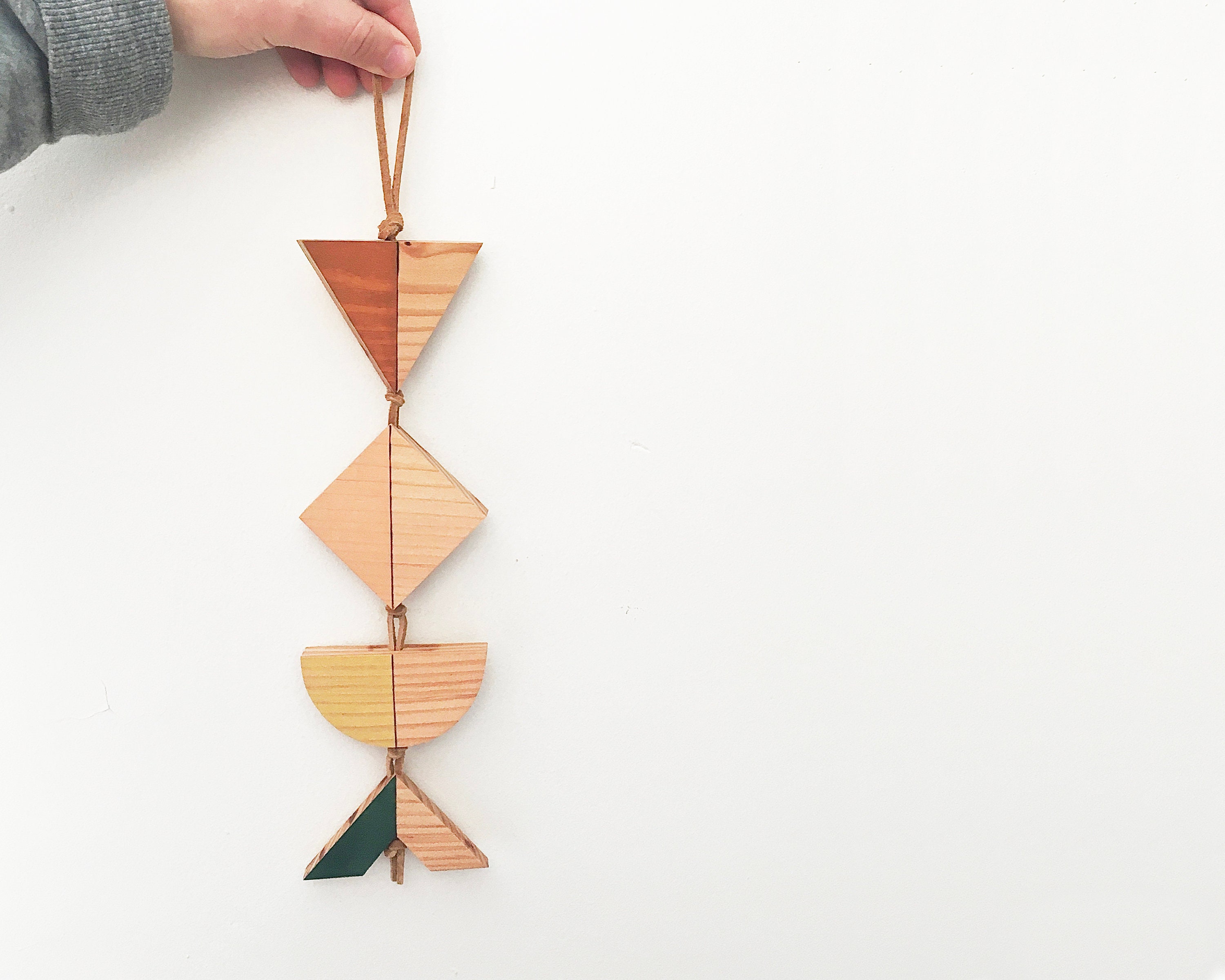 Tentures Murales Géométriques - | No 1 de Suspension Murale en Bois Décoration Des Tons Terre d'art 