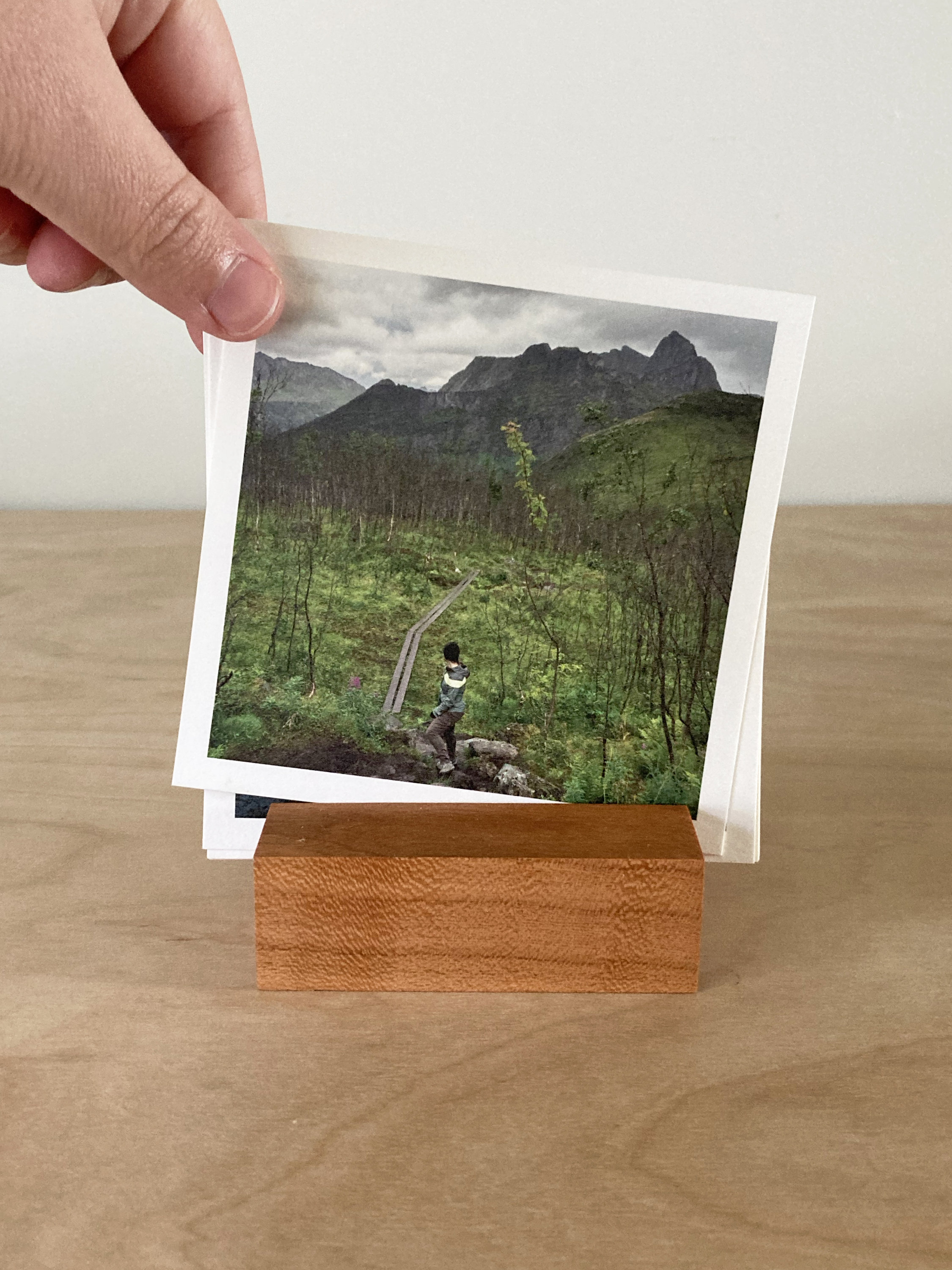 Wood Print Holder Cherry Wood Modern Instax Holder Small Etsy