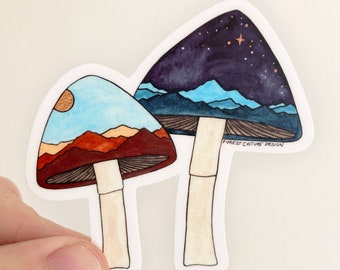 Mushrooms Landscape No. 2 Stickers