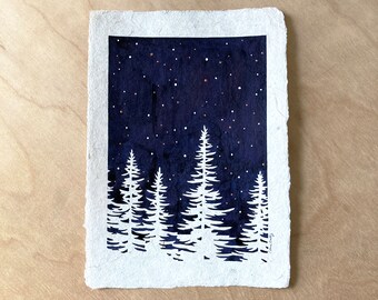 Night in the Forest No. 9 | Original Watercolor Painting