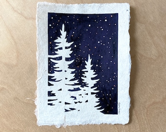 Night in the Forest No. 3 | Original Watercolor Painting
