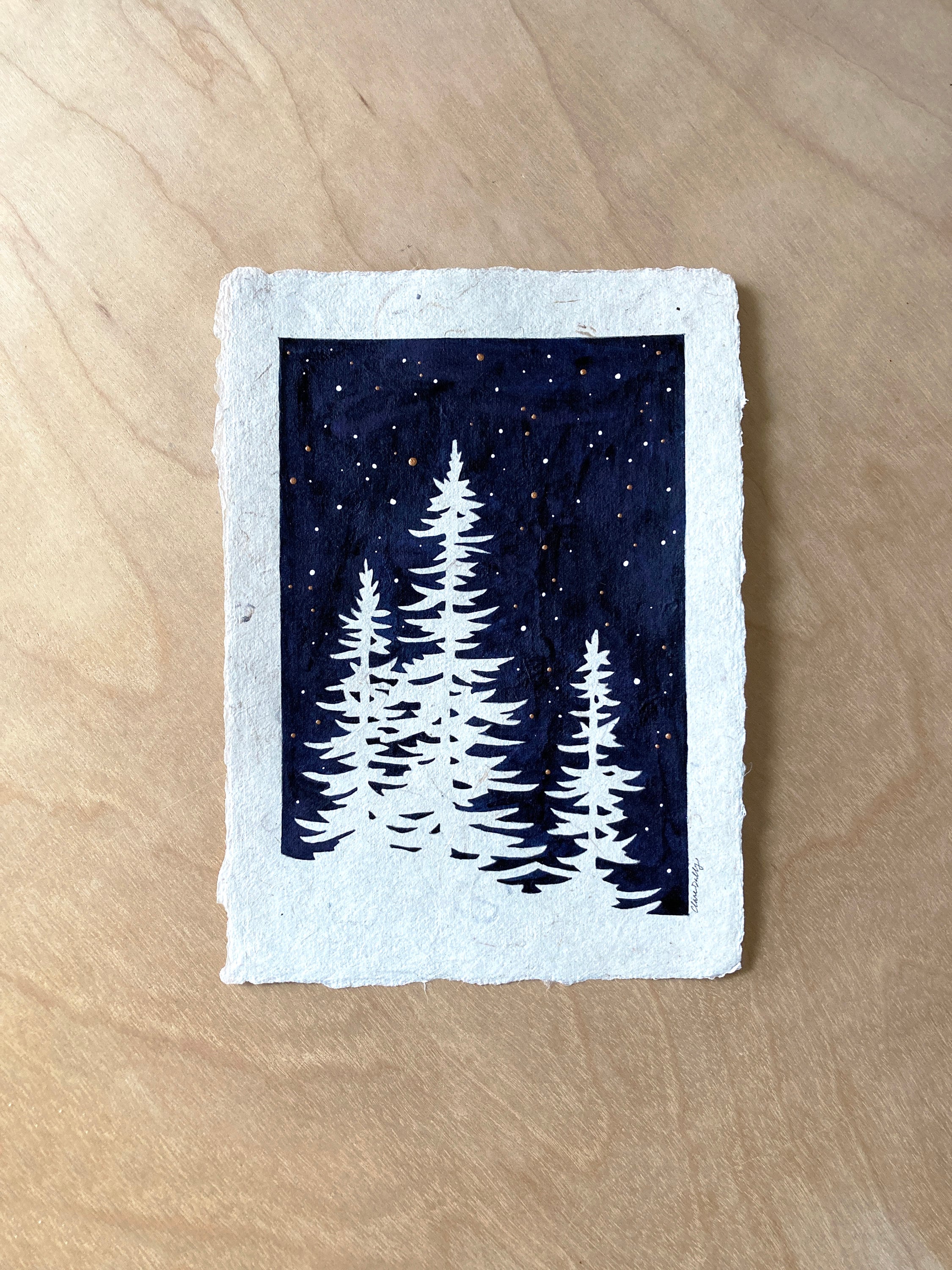 Night in the Forest No. 7 | Original Watercolor Painting