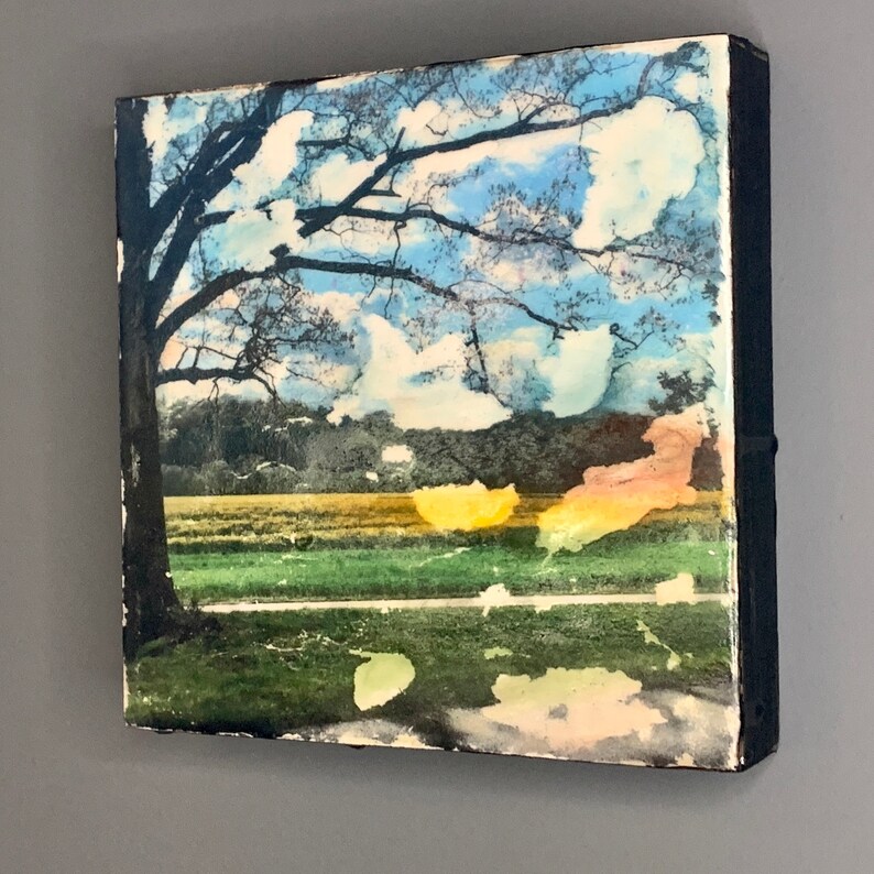 Road Trip Encaustic Photo Transfer Etsy