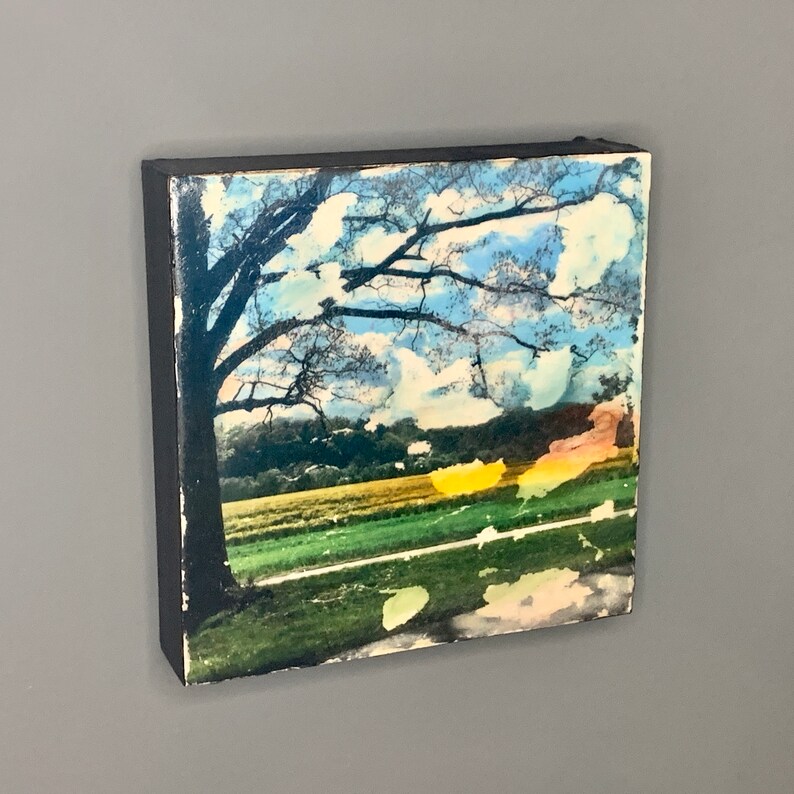 Road Trip Encaustic Photo Transfer Etsy