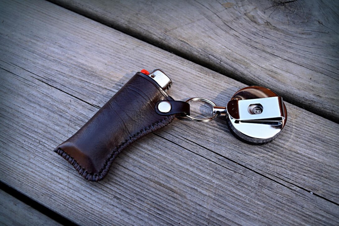 Bic Lighter Cases in Dark Brown Antitheft Leather Extendable Etsy