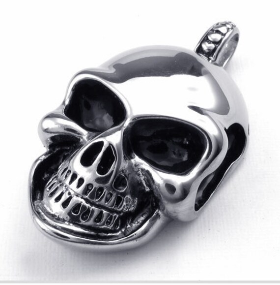 Moda Gótica Calavera Funda cuentas enlace Biker Para Hombre De Acero Inoxidable Pulsera Brazalete