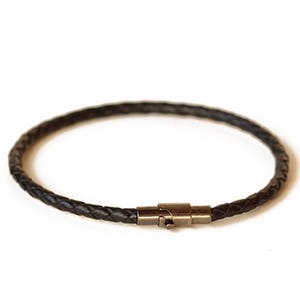 Unisex Thin Leather Bracelet/ Men's Thin Leather Bracelet/ Women's Thin Leather Bracelet/ Nautical Bracelet/ Braided Leather Bracelet/ Black