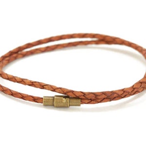 Unisex Double Wrap Leather Bracelet/ Men&#39;s Thin Leather Bracelet/ Thin Caramel Brown Wrap Bracelet/ Men&#39;s Thin Bracelet