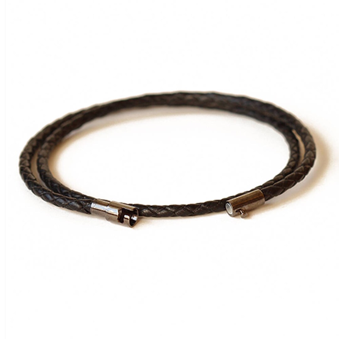 Unisex Double Wrap Leather Bracelet/ Men's Thin Leather Bracelet/ Thin