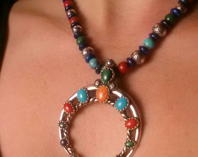 Carolyn Pollack Sterling. Silver Squash Blossom Necklace W/ Etsy