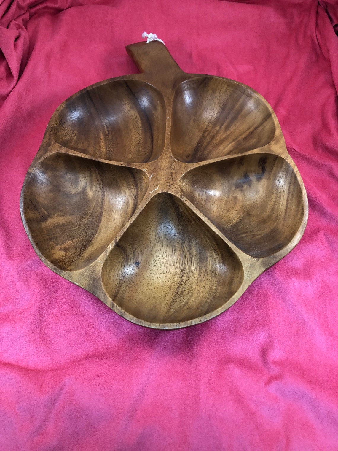 Monkey Pod Wooden Divided Tray Etsy