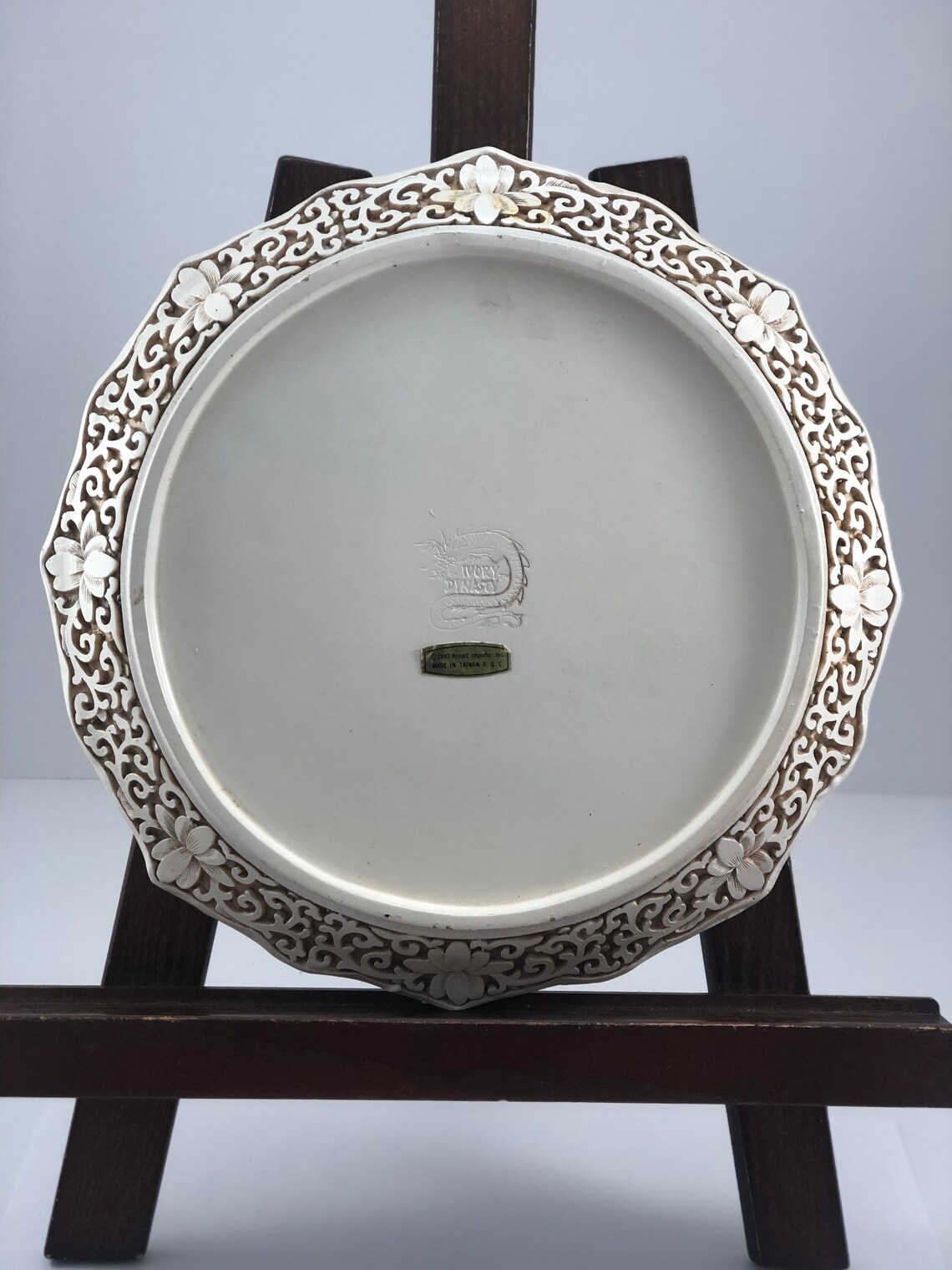 Vintage Arnart Imports Ivory Dynasty Plate Etsy
