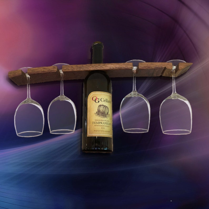 Wine Glass Caddy 2 & 4 Glass Barrel Stave, Hand Made Etsy