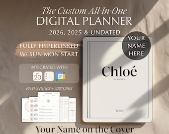 Personalized Digital Planner | 2026, 2025 & Undated | 2026 digital planner | all-in-one planner (Digital Download)