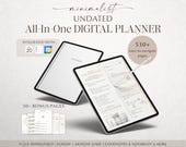 Undated Digital Planner | ipad planner 2026 | Goodnotes Planner | All In One Planner | Google Calendar Android Planner | Minimalist Planner