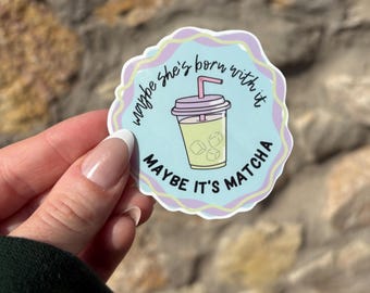 Matcha Sticker – Funny Iced Matcha Drink Waterproof Decal for Water Bottles, Journals & Laptops