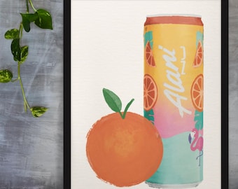 Orange Alani Nu Kunstdruck: Energie-Drink Poster (Digitaler Download)