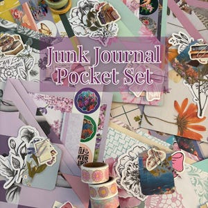 Junk Journal Pocket with Ephemera | Paper Craft Kit for Journaling & Scrapbooking | Vintage-Inspired Supplies
