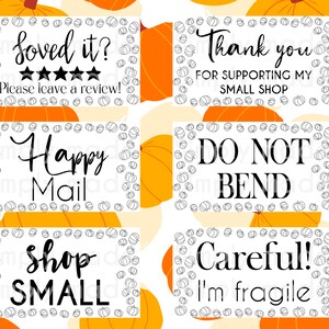 Pumpkin Thermal Printer Label, Rollo Sticker Download,2.25” x 1.25” label png, Small Business Sticker Digital Download,