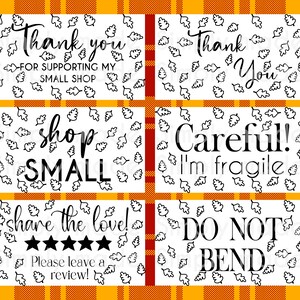 Thermal Printer Label, Rollo Sticker Download,2.25” x 1.25” label png, Small Business Sticker Digital Download, Fall PNG Themed Labels