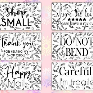 Spring Leaf Small Biz Thermal Printer Label, Rollo Sticker Download,2.25” x 1.25” label png, Small Business Sticker Digital Download