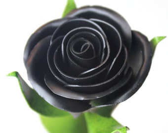 Metal Sweetheart Black Rose, Goth Present, Goth Gift, Day of the Dead, Black Flower, Steampunk Gift, Steampunk Flower