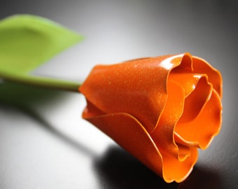 Metal Tulip, Orange Tulip, Wedding Flower, Industrial, 11th Anniversary, 6th Anniversary, 4th Anniversary, Mothers Day