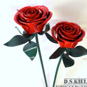 Two Roses Joined Together, Red Roses, 11th Anniversary, Metal Rose, True Love, 6th Anniversary, 4th Anniversary
