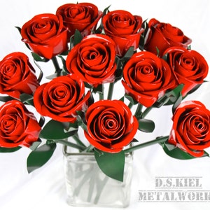 Dozen Metal Rose Bouquet, 11th Anniversary, 6th Anniversary, 4th Anniversary, Wedding Anniversary
