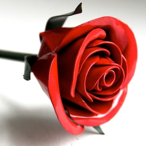 Rosa de amor, regalo de aniversario, rosa de metal, aniversario de acero, 11.º aniversario, hierro, 6.º aniversario, 4.º aniversario