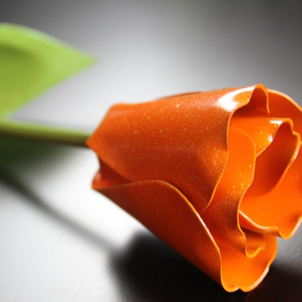 Metal Tulip, Orange Tulip, Wedding Flower, Industrial, 11th Anniversary, 6th Anniversary, 4th Anniversary, Mothers Day