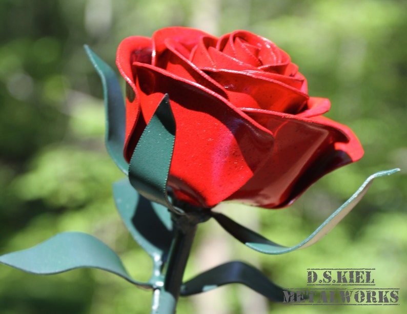 Metal Rose, 11th Anniversary, Steel Anniversary, Steel Flower, 6th Anniversary, 4th Anniversary, Wedding image 2