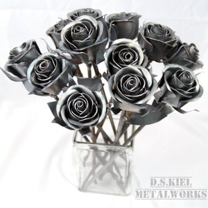 Steel Rose Bouquet: 11th Anniversary Metal Flower Gift