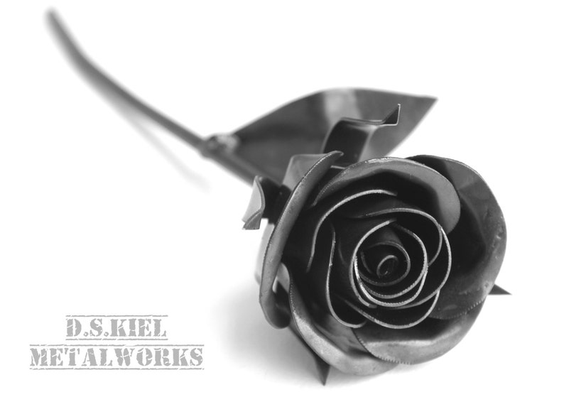 Metal Rose, Metal Sweetheart Rose, Metal Flower, Gift for Him, 11th Anniversary, 6th Anniversary Gift, 4th Anniversary Gift image 3